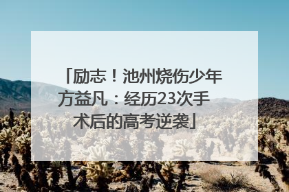 励志！池州烧伤少年方益凡：经历23次手术后的高考逆袭