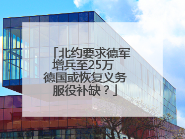 北约要求德军增兵至25万 德国或恢复义务服役补缺？