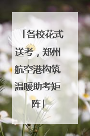 各校花式送考，郑州航空港构筑温暖助考矩阵