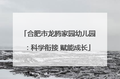 合肥市龙腾家园幼儿园：科学衔接 赋能成长