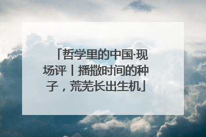 哲学里的中国·现场评丨播撒时间的种子，荒芜长出生机