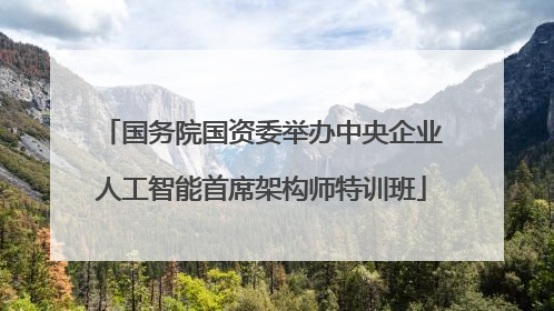 国务院国资委举办中央企业人工智能首席架构师特训班