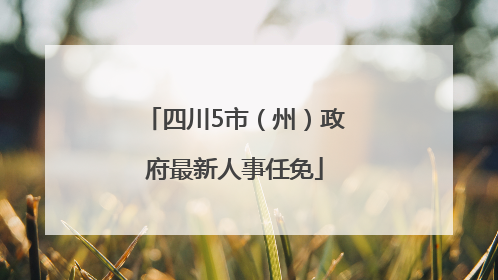 四川5市（州）政府最新人事任免