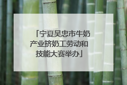 宁夏吴忠市牛奶产业挤奶工劳动和技能大赛举办