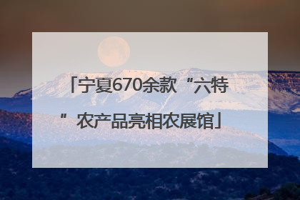 宁夏670余款“六特”农产品亮相农展馆