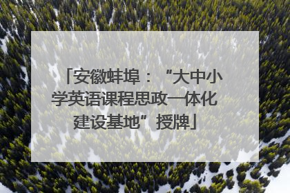 安徽蚌埠：“大中小学英语课程思政一体化建设基地”授牌