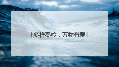 多样秦岭，万物有爱