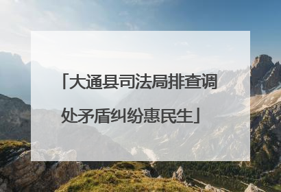 大通县司法局排查调处矛盾纠纷惠民生