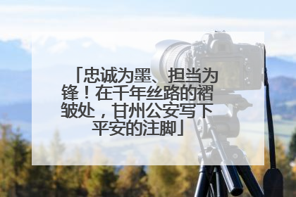 忠诚为墨、担当为锋！在千年丝路的褶皱处，甘州公安写下平安的注脚