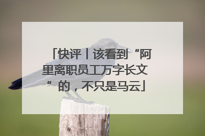 快评丨该看到“阿里离职员工万字长文”的，不只是马云