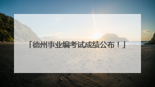 德州事业编考试成绩公布！