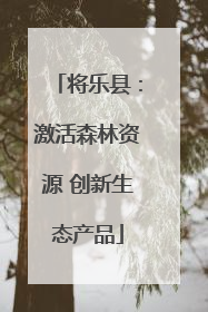 将乐县:激活森林资源 创新生态产品