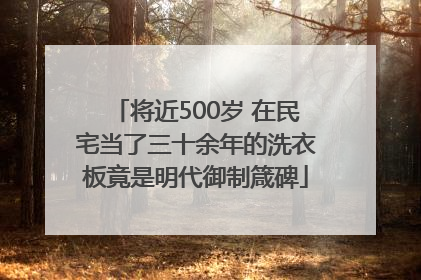 将近500岁 在民宅当了三十余年的洗衣板竟是明代御制箴碑