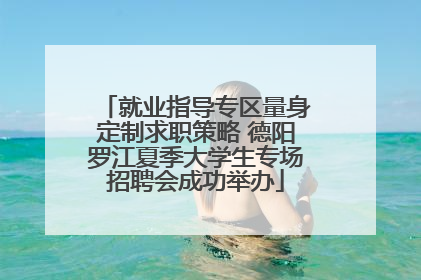 就业指导专区量身定制求职策略 德阳罗江夏季大学生专场招聘会成功举办