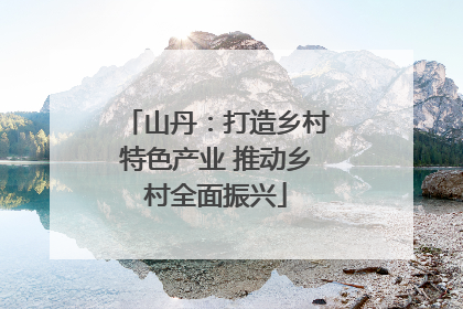 山丹：打造乡村特色产业 推动乡村全面振兴