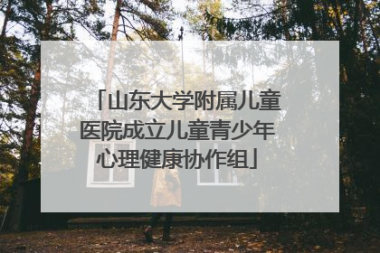 山东大学附属儿童医院成立儿童青少年心理健康协作组