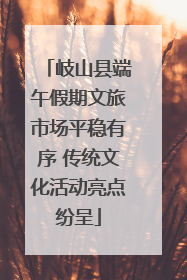 岐山县端午假期文旅市场平稳有序 传统文化活动亮点纷呈