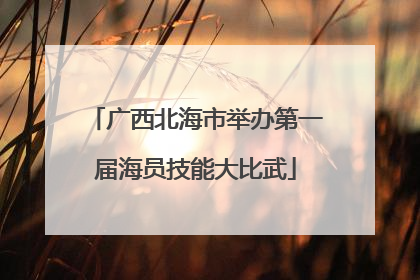 广西北海市举办第一届海员技能大比武
