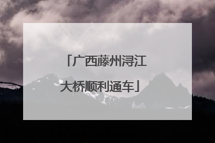 广西藤州浔江大桥顺利通车