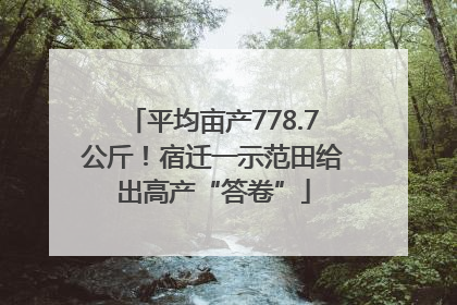 平均亩产778.7公斤！宿迁一示范田给出高产“答卷”