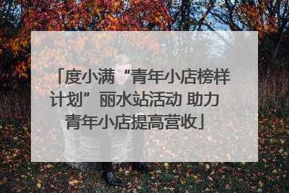 度小满“青年小店榜样计划”丽水站活动 助力青年小店提高营收