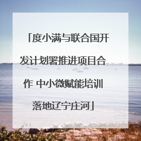 度小满与联合国开发计划署推进项目合作 中小微赋能培训落地辽宁庄河