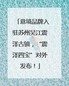 意境品牌入驻苏州吴江震泽古镇，“震泽四宝”对外发布！