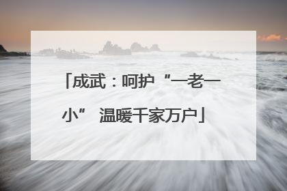 成武：呵护“一老一小” 温暖千家万户