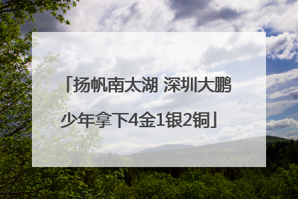 扬帆南太湖 深圳大鹏少年拿下4金1银2铜