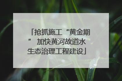 抢抓施工“黄金期” 加快黄河故道水生态治理工程建设