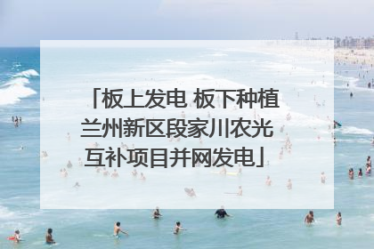 板上发电 板下种植 兰州新区段家川农光互补项目并网发电