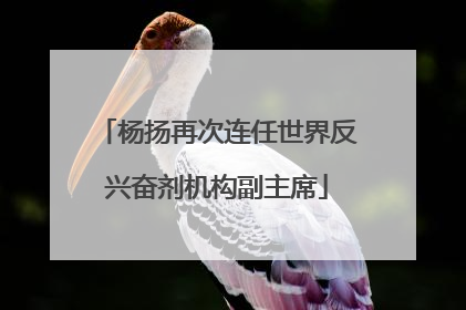 杨扬再次连任世界反兴奋剂机构副主席