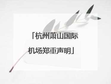 杭州萧山国际机场郑重声明