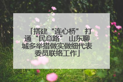 搭建“连心桥” 打通“民意路” 山东聊城多举措做实做细代表委员联络工作
