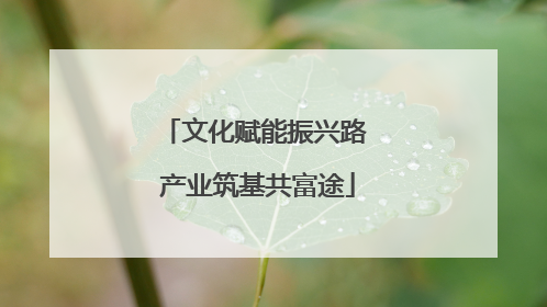 文化赋能振兴路 产业筑基共富途