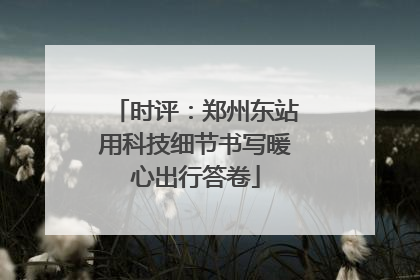 时评：郑州东站用科技细节书写暖心出行答卷