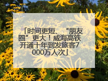时间更短、“朋友圈”更大！威海高铁开通十年到发旅客7000万人次