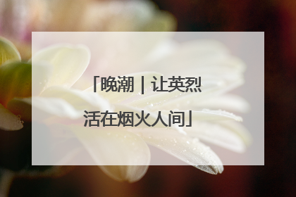 晚潮｜让英烈活在烟火人间
