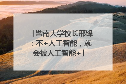 暨南大学校长邢锋：不+人工智能，就会被人工智能+