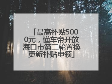 最高补贴5000元，懂车帝开放海口市第二轮置换更新补贴申领