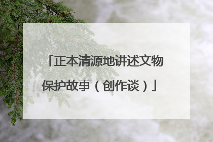 正本清源地讲述文物保护故事（创作谈）