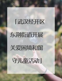 武汉经开区东荆街道开展关爱困境和留守儿童活动