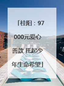桂阳：97000元爱心善款 托起少年生命希望