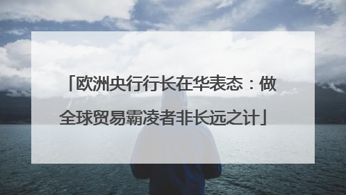 欧洲央行行长在华表态：做全球贸易霸凌者非长远之计