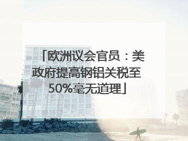 欧洲议会官员：美政府提高钢铝关税至50%毫无道理