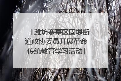 潍坊寒亭区固堤街道政协委员开展革命传统教育学习活动