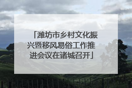 潍坊市乡村文化振兴暨移风易俗工作推进会议在诸城召开