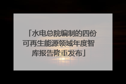 水电总院编制的四份可再生能源领域年度智库报告隆重发布