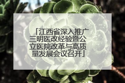 江西省深入推广三明医改经验暨公立医院改革与高质量发展会议召开