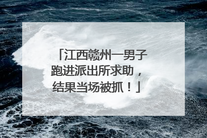 江西赣州一男子跑进派出所求助，结果当场被抓！